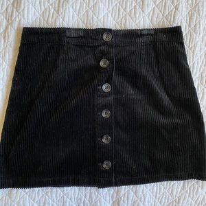 Black button up skirt